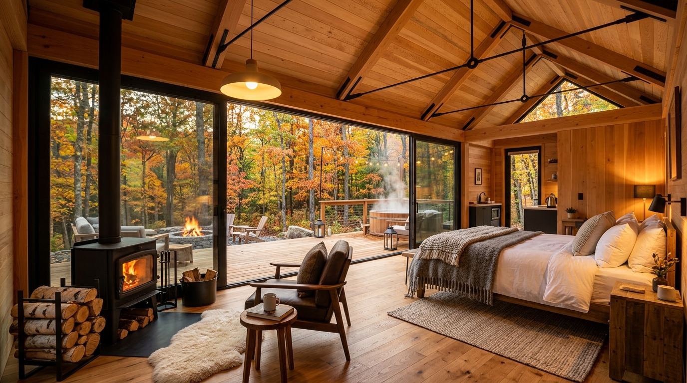 Luxury Woodland Cabin Interior